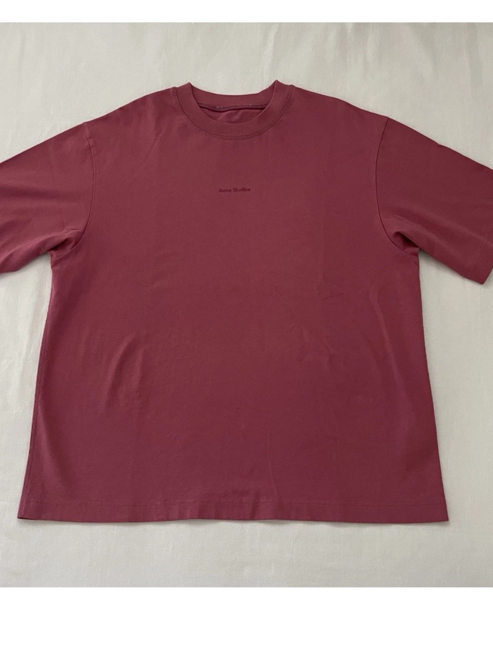 Acne Studios BL0278 Logo T-Shirt Men L Dusty Rose Oversized Made Portugal